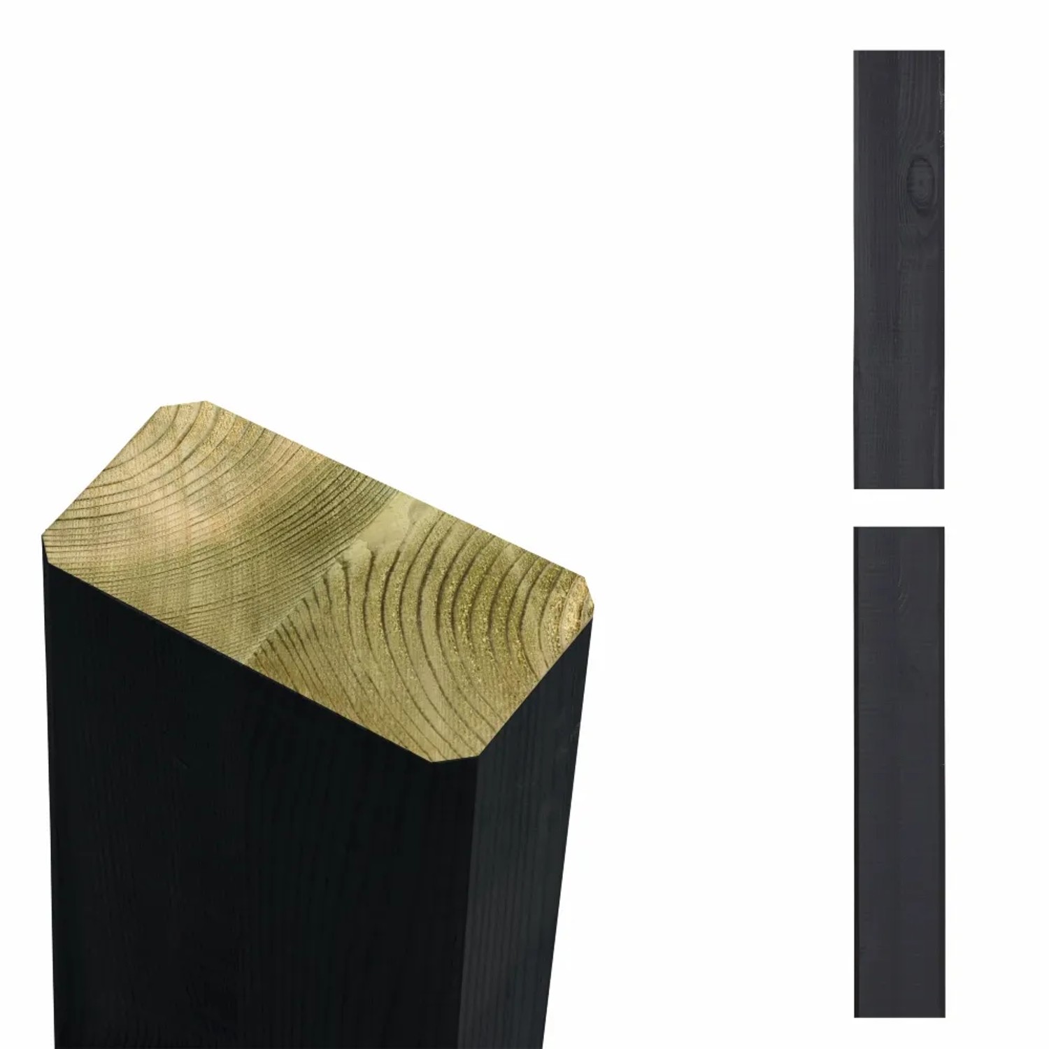 Zaunpfosten Leimholz Kiefer Schwarz 4,5 cm x 9 cm x 238 cm