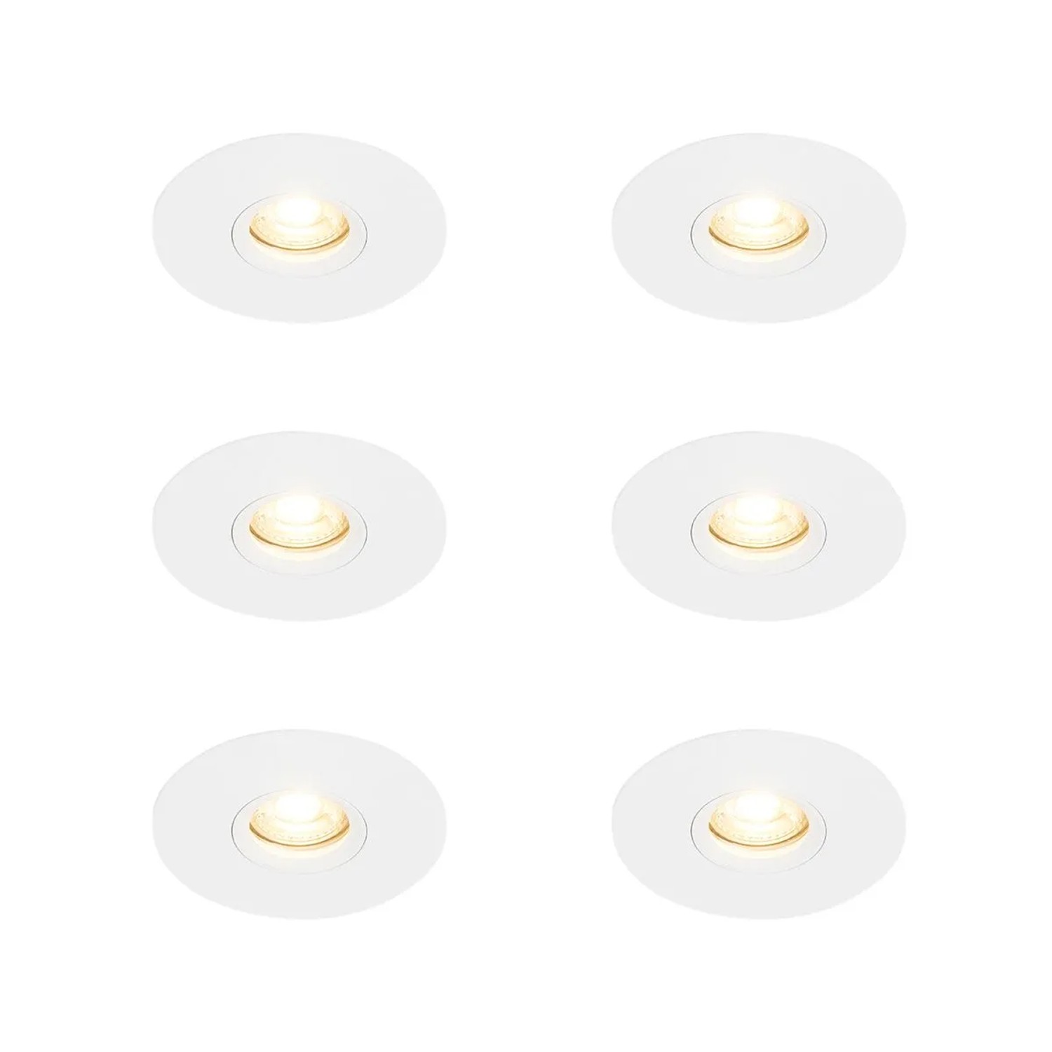QAZQA Set mit 6 Moderner Einbaustrahler Weiß 12 cm Buco