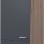 Flex-Well Geräteumbauschrank Morena, 60 cm, Basaltgrau/San Remo Eiche, für Einbaukühlschrank.