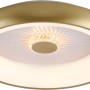 LED-Deckenleuchte Vertigo in Messing-Optik, Ø 46,5 cm, mit Kristalleffekt für Wohn- und Schlafbereich.