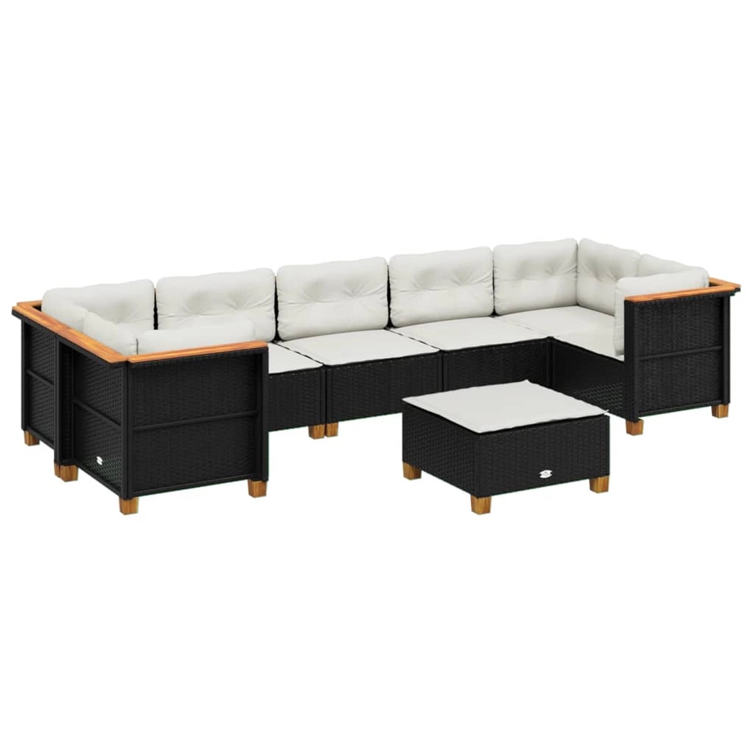 vidaXL 8-tlg Garten-Sofagarnitur mit Kissen Schwarz Poly Rattan Modell 240 günstig online kaufen