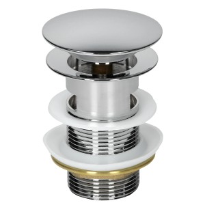 Universal Ablaufgarnitur für Waschbecken mit Überlauf, verchromt.