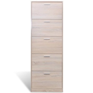 vidaXL Schuhschrank mit 5 Schuhkippern Holz Eichen-Optik 241241