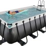Rechteckiger Exit Black Leather Pool 400x200x122 cm mit Filterpumpe und Poolleiter.