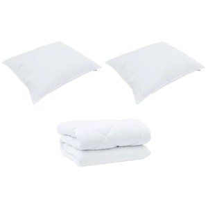 vidaXL Winterbettdecke mit Kissen 3-Tlg Weiß Mikrofaser 3377820