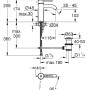 Technische Zeichnung Grohe Essence Waschtischarmatur S-Size Chrom mit Maßangaben.