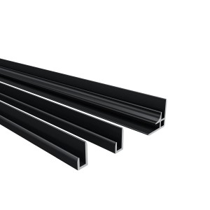 AICA Eck- und Kantenprofile, 210cm, matt schwarz, für 3mm Aluverbundplatten.