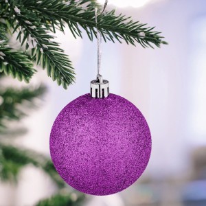 Relaxdays Weihnachtskugeln 72er Set Polystyrol Pink mit Bändchen 24 x 38 x 12 cm 780 g