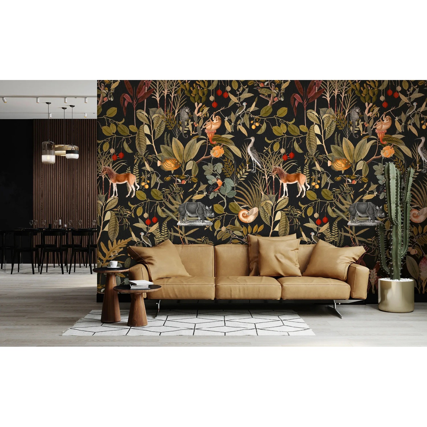Marburg Fototapete Floral Smart Art Gallery 24 Grün mit Dschungel-Motiv im Wohnzimmer.
