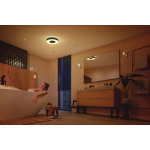 Philips Hue LED-Bad-Deckenleuchte Xamento White&Color Ambiance Ø 38,1 cm Schwarz