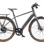 TELEFUNKEN UH220 Urban E-Bike in Titangrau, 28 Zoll Pedelec mit Gepäckträger und braunen Reifen.