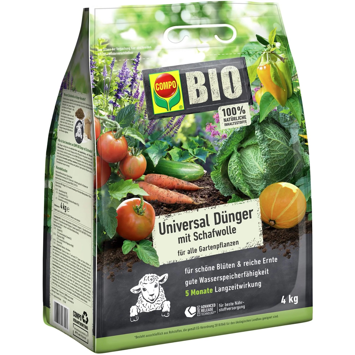 Compo Bio Universal Dünger mit Schafwolle 4 kg
