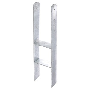 Alberts H-Pfostenträger, feuerverzinkt, 161x400/800/80 mm, zum Einbetonieren. Robuster Stahl für langlebige Zäune.
