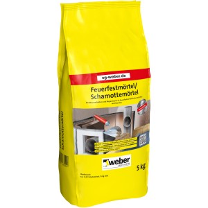 Gelber Sack Weber Feuerfestmörtel/Schamottemörtel 5 kg für Kamin- und Ofenreparaturen.