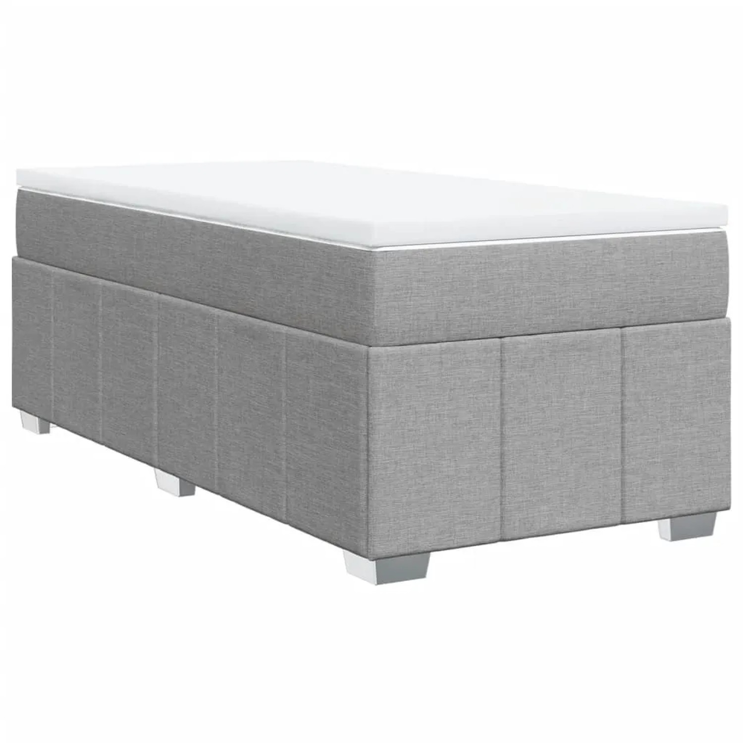 vidaXL Boxspringbett mit Matratze Hellgrau 90x190 cm Stoff 3285435