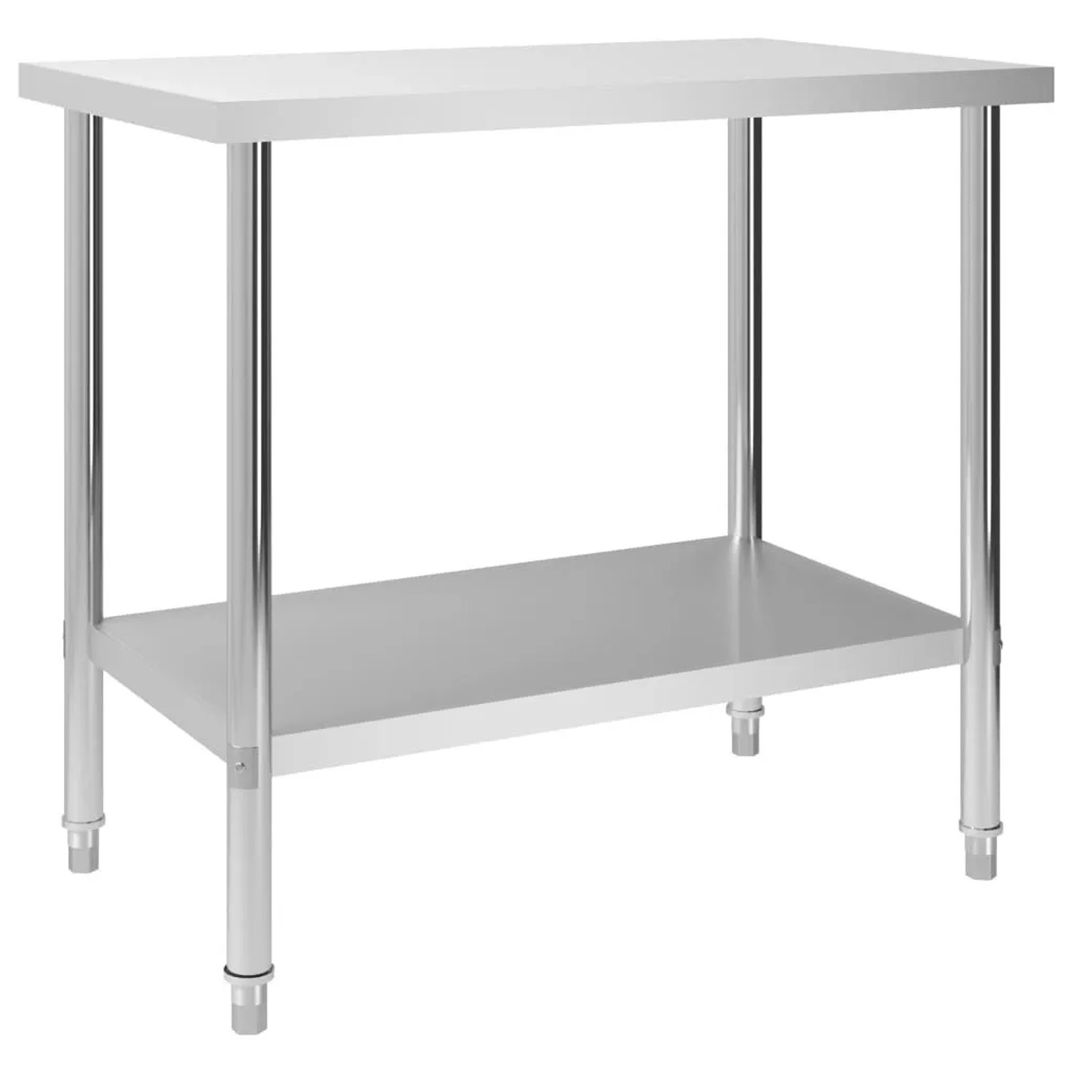 DELUKE Edelstahl Arbeitstisch KUGO 100x60x85cm Gastro-Arbeitstisch Arbeitsfläche Gastro-Küchentisch Küchen-Arbeitstisch