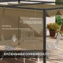 Outsunny Pergola, Khaki, mit einziehbarem Sonnendach und Metallrahmen. Ideal für Garten und Terrasse.