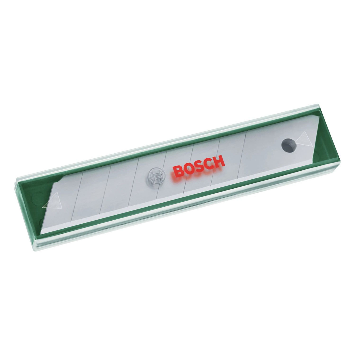 Bosch Abbrechklingen 18mm, 10 Stück im grünen Kunststoff-Spender.