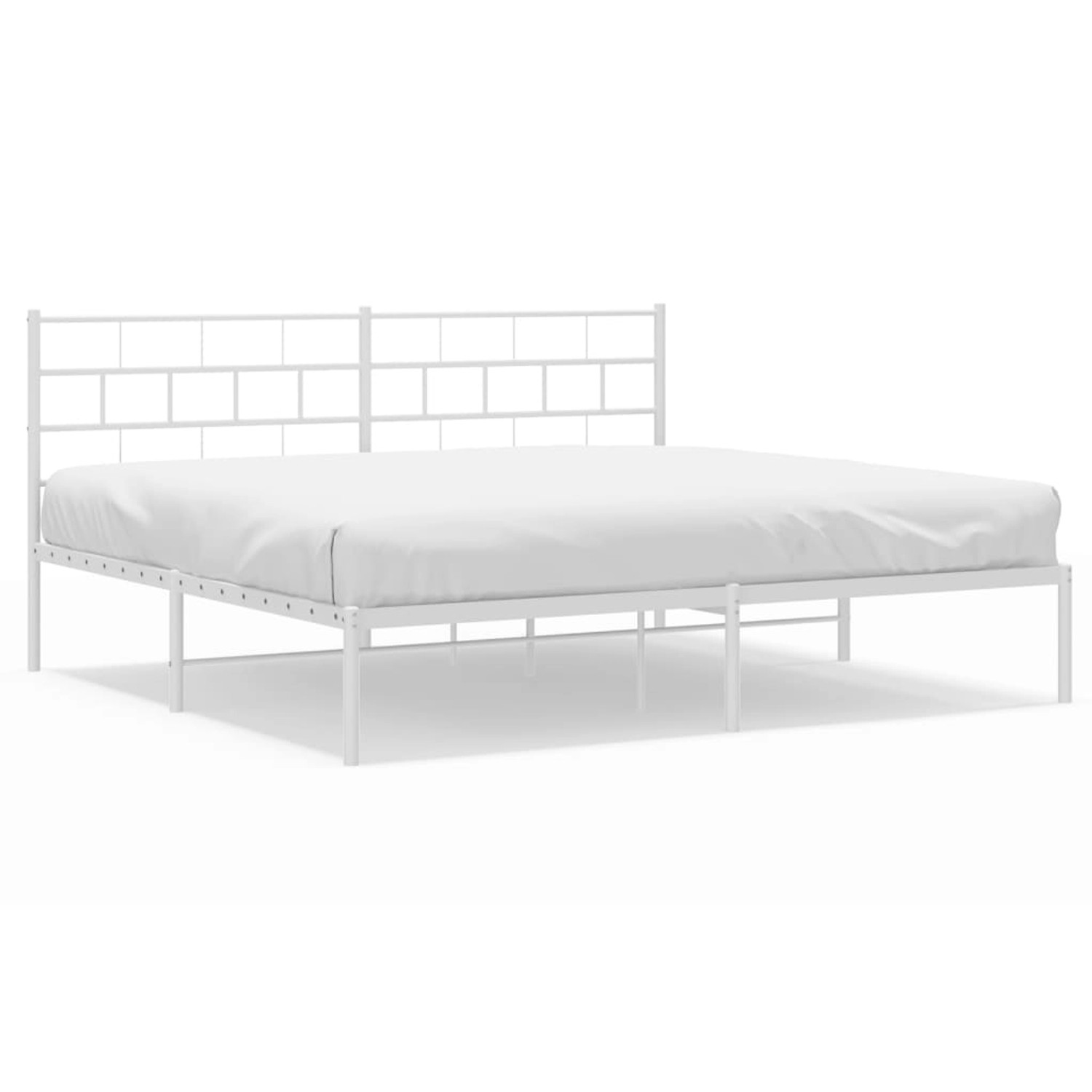 vidaXL Bettgestell mit Kopfteil Metall Weiß 193x203 cm Modell 201897674 günstig online kaufen