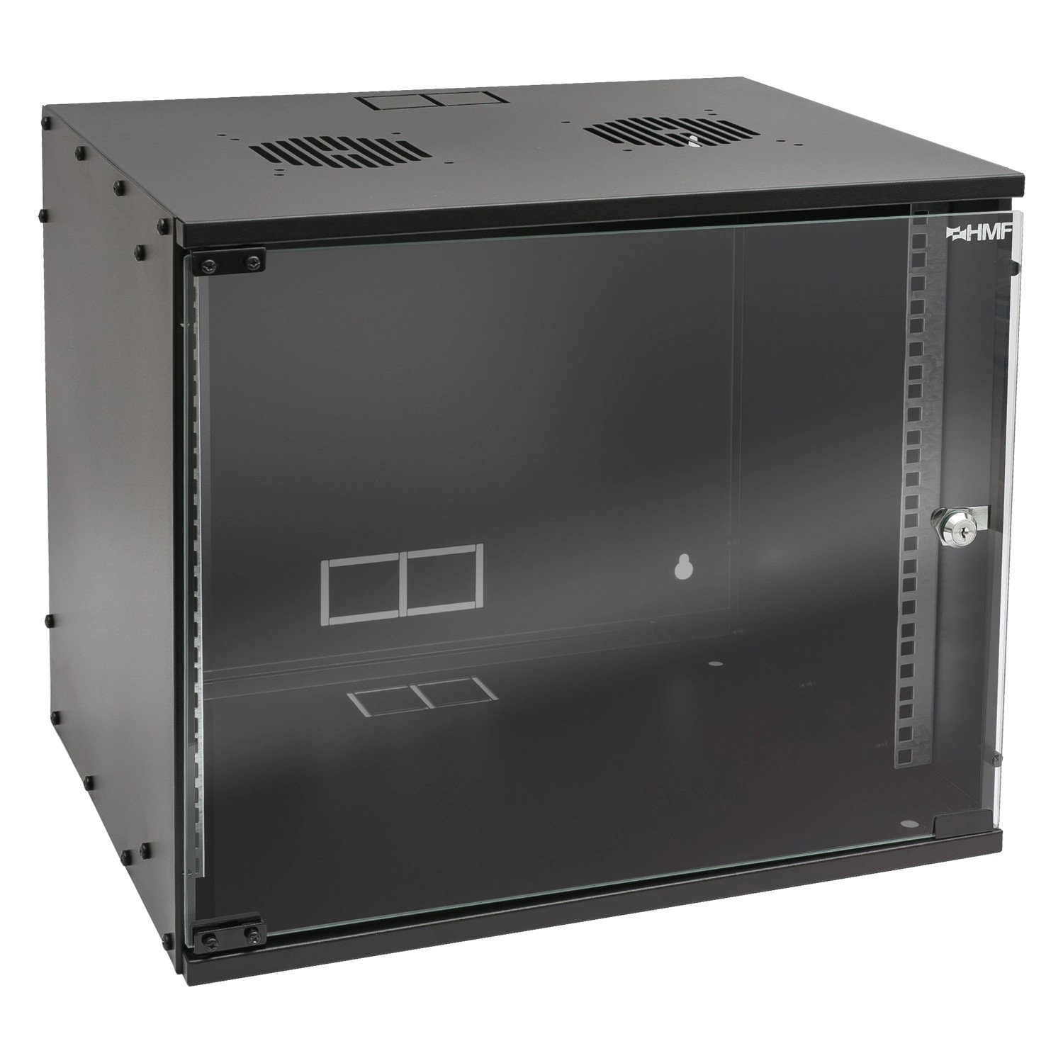 HMF 65709-02 Serverschrank Netzwerkschrank 9HE Unmontiert 19 Zoll Rack Schwarz