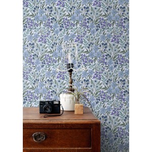 ESTAhome Tapete Blumen Blau 50 X 900 Cm 131447