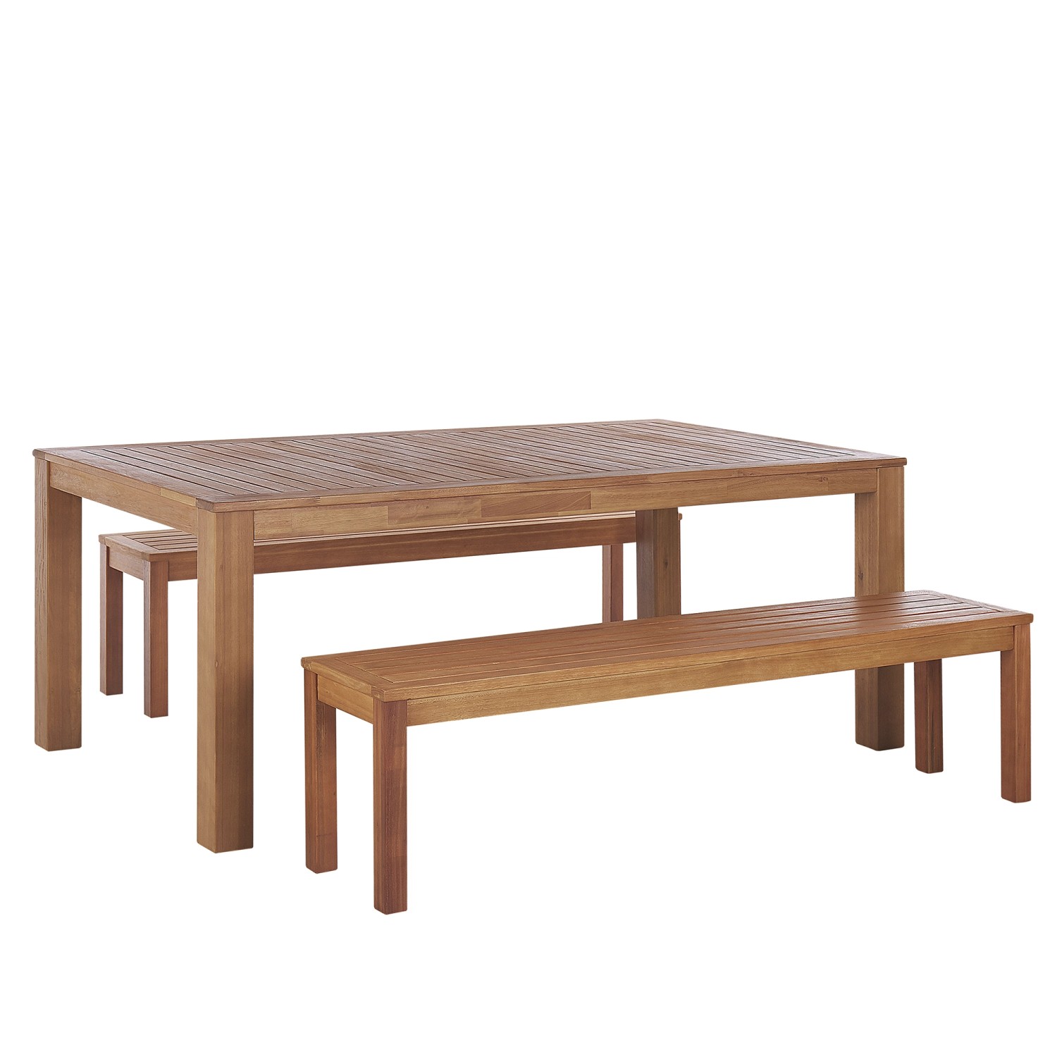 Beliani Gartentisch Set MONSANO Heller Holzfarbton 105x190x76 günstig online kaufen