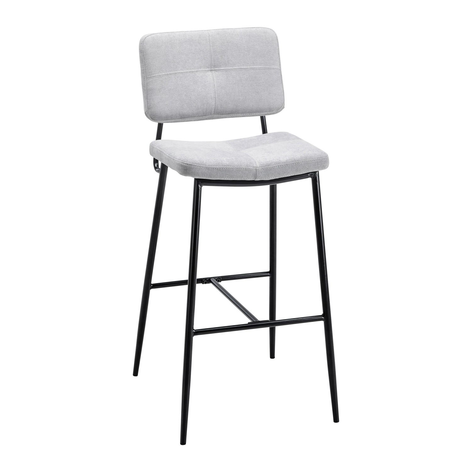 Bessagi Home Barhocker Neta Hellgrau Webstoff Gepolstert