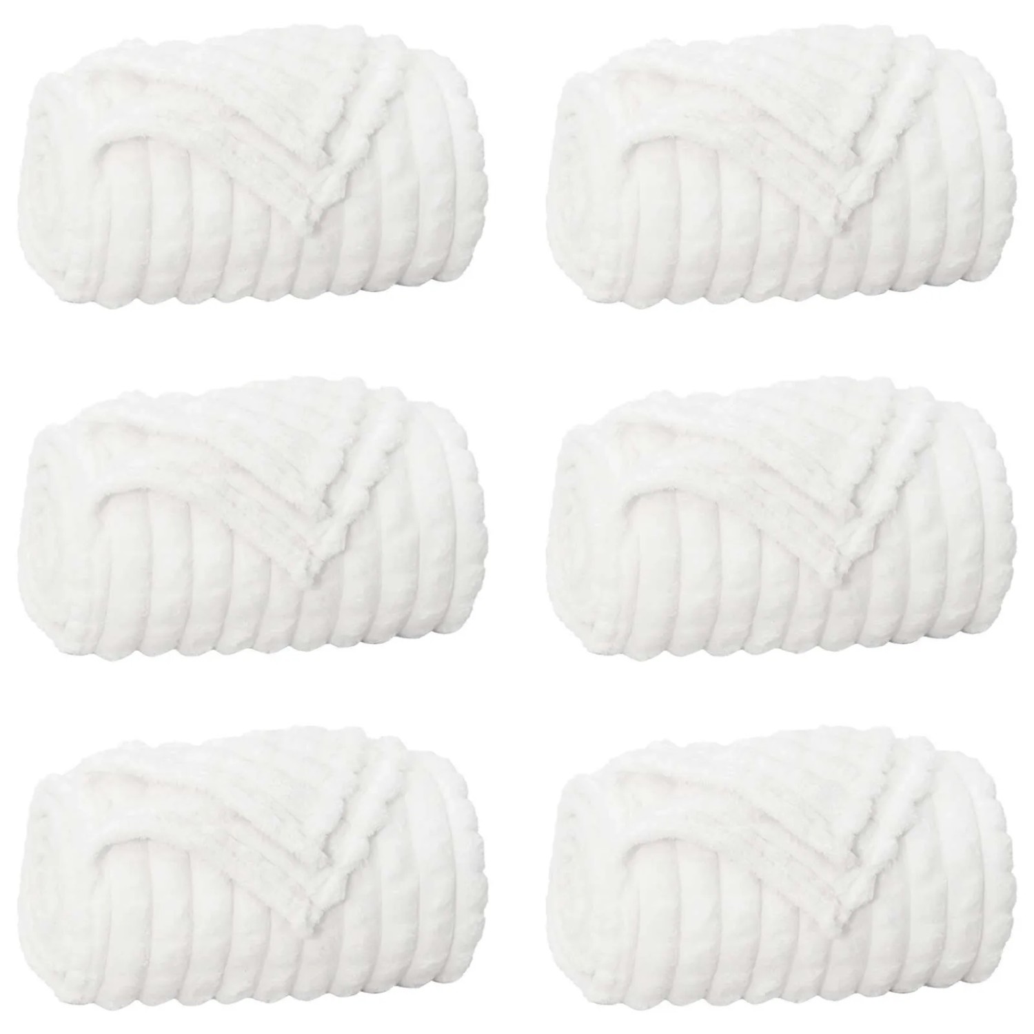 vidaXL Wohndecken 6 Stück Weiß 240 x 220 cm Fleece 42016967