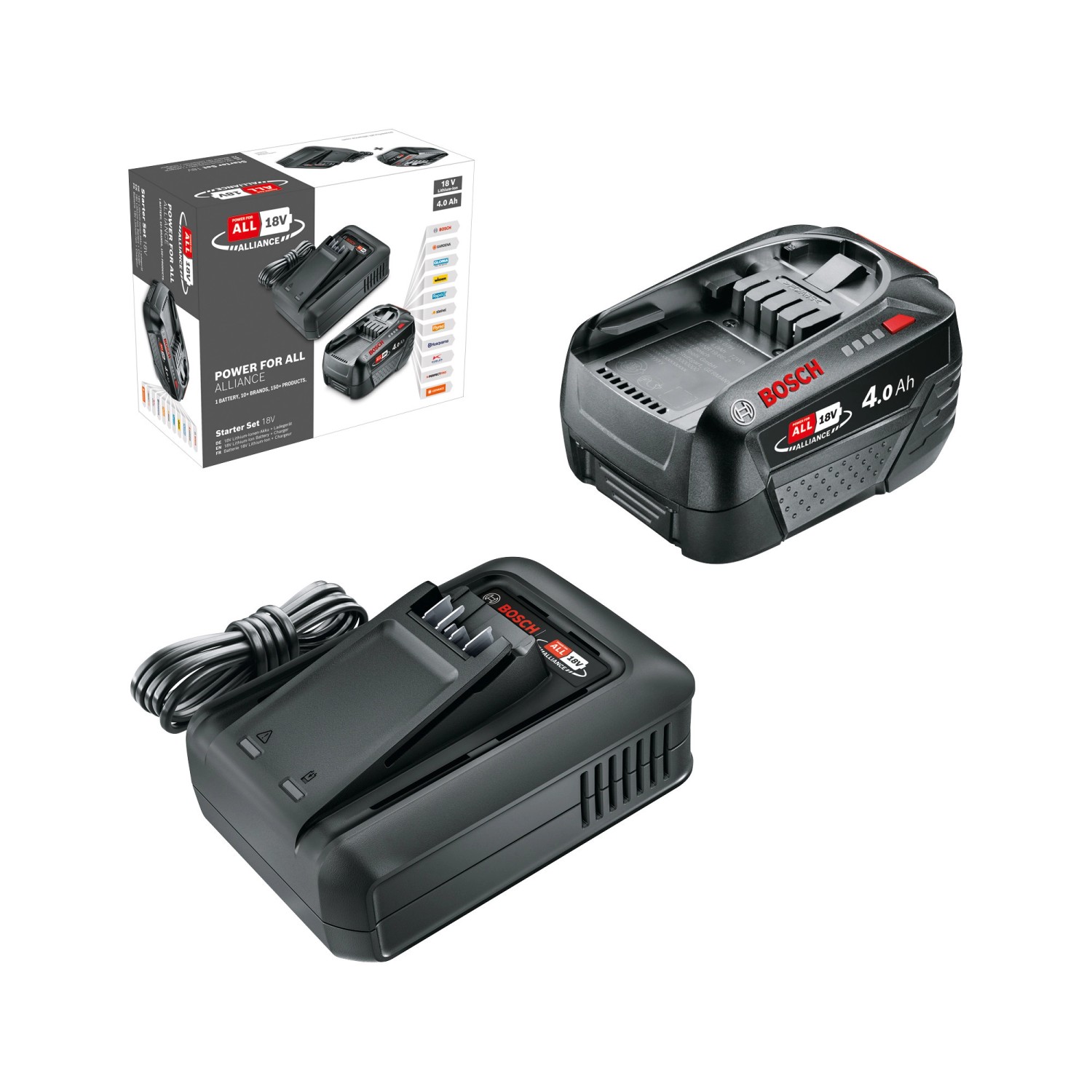 Bosch Starter-Set Akku und Ladegerät 18 V 4,0 Ah