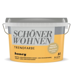 Eimer Schöner Wohnen Trendfarbe Honey, matte Wandfarbe für Innenräume.