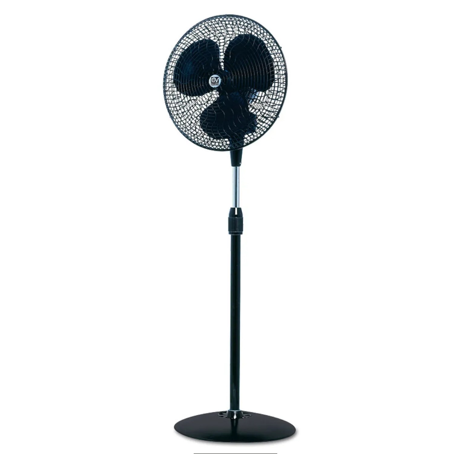 Schwarzer VORTICE Standventilator Gordon C40 mit verstellbarer Höhe und drei Geschwindigkeiten.