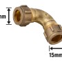 Klemmring-Bogen aus Messing, 15 mm Durchmesser für Kupferrohre.