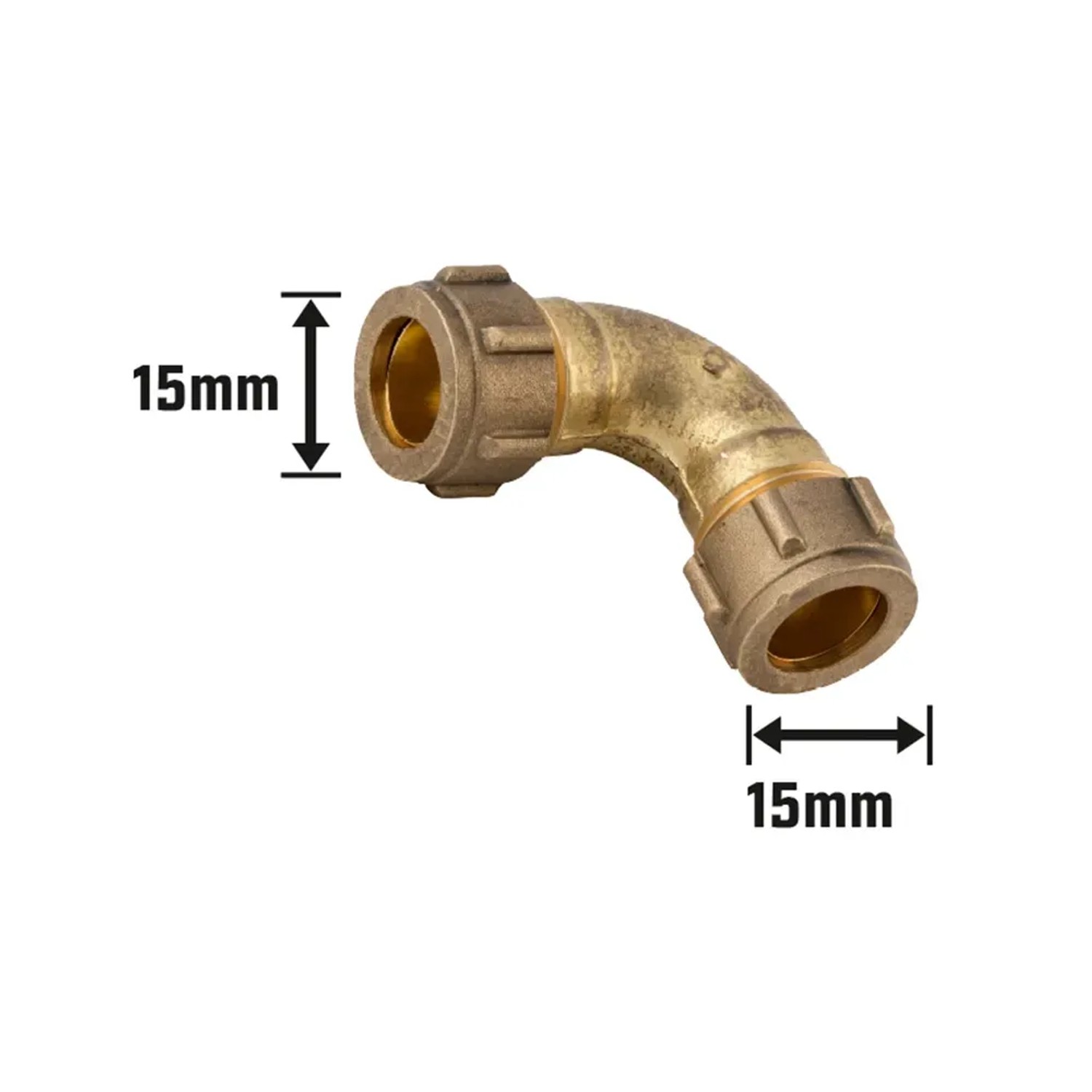 Klemmring-Bogen aus Messing, 15 mm Durchmesser für Kupferrohre.