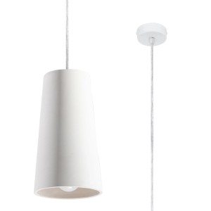 Weiße Keramik Hängeleuchte Gulcan von Sollux Lighting, Kegelform für Lampen & Leuchten.