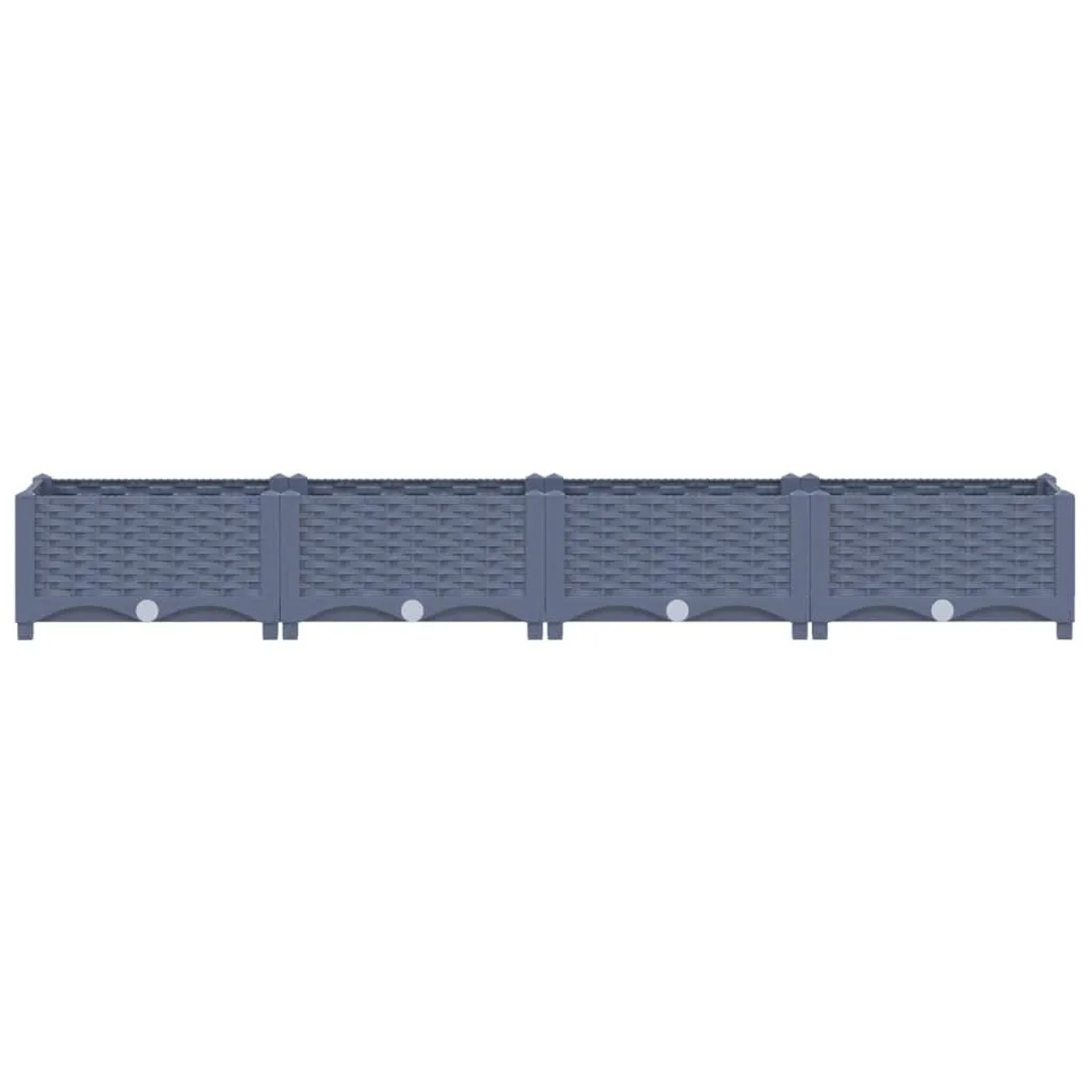 Graues furnicato Hochbeet aus Polypropylen, 160x40x23 cm, ideal für Garten, Balkon und Terrasse.