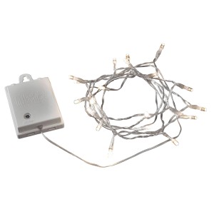 Konstsmide LED Lichterkette mit 20 warmweißen LEDs und weißem Kabel für Innen und Außen.