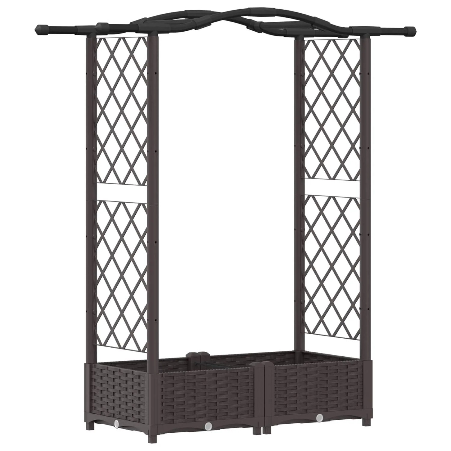 vidaXL Hochbeet mit Rankgitter und Dach Braun 124 x 40 x 125 cm PP 42032503