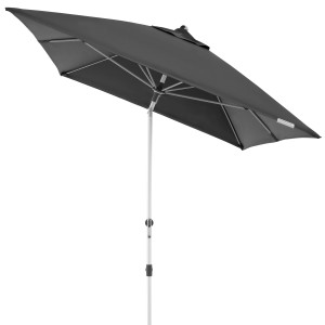 Anthrazitfarbener Doppler Marktschirm Expert 200x300 cm mit Knickfunktion.