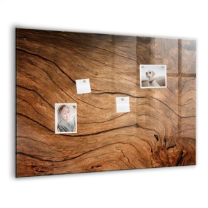 Tulup Glasmagnettafel Beschreibbar Altes Holz Magnettafel Wand Glas 100x70 cm Weißer Marker Magnetisches Whiteboard Glas