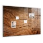 Tulup Glasmagnettafel Beschreibbar Altes Holz Magnettafel Wand Glas 100x70 cm Weißer Marker Magnetisches Whiteboard Glas