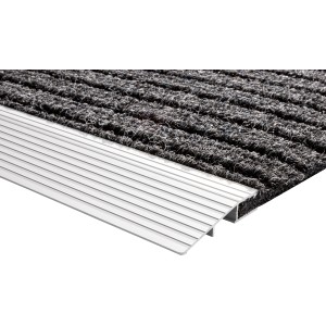Anthrazit Fußmatte Lincon mit Alu-Schiene, 48x78 cm, für den Außenbereich geeignet.