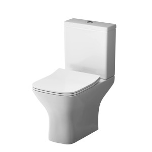 AM.PM Stand WC Toilette mit Softclosing-Sitzabdeckung Spülrandlos Tiefspül WC Gem CGA8601PSC FlashClean