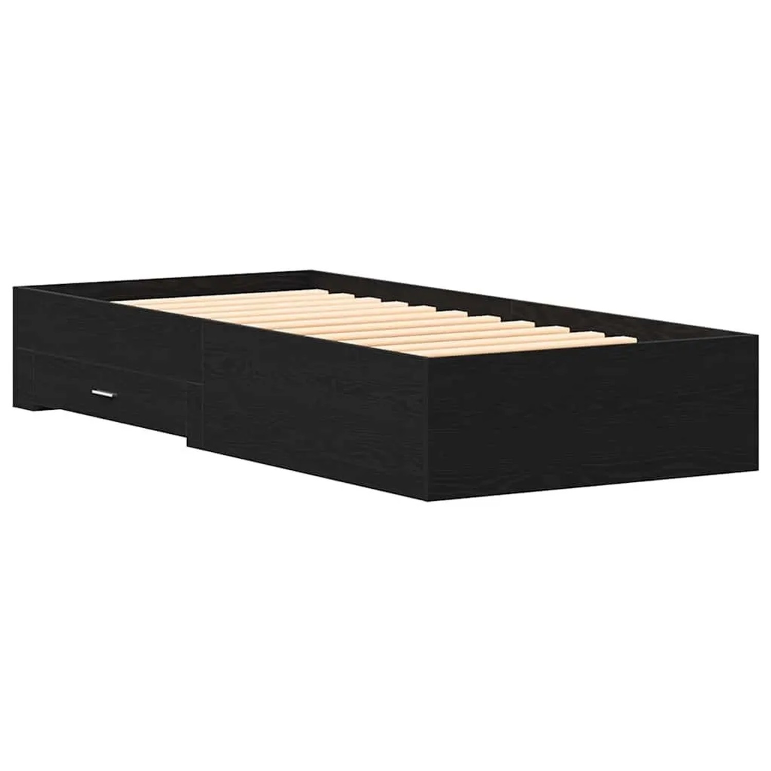 vidaXL Bettrahmen Schwarz Eichen-Optik 100 x 200 cm Holzwerkstoff 3333983