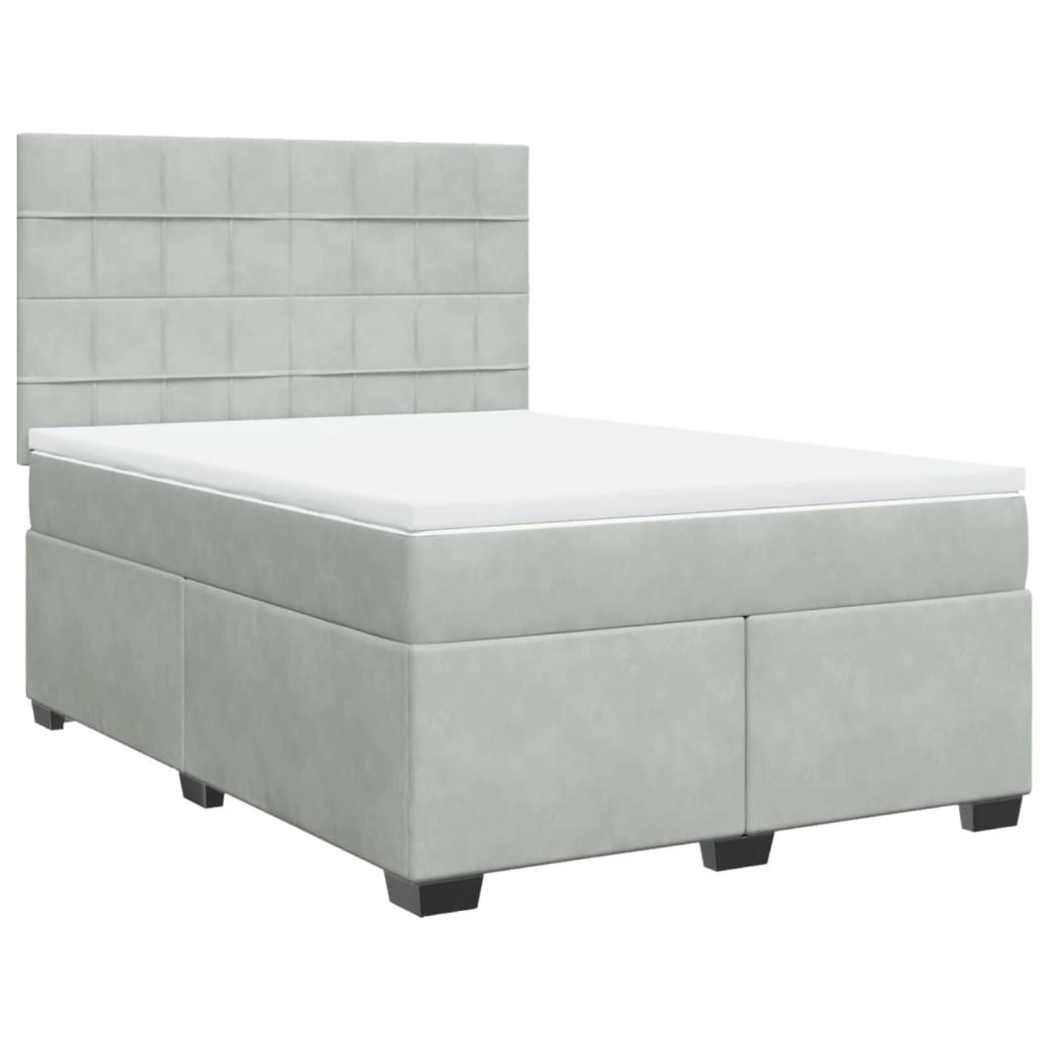 vidaXL Boxspringbett mit Matratze Hellgrau 160x200 cm Samt2103609 günstig online kaufen