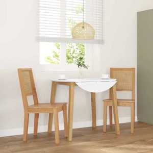 vidaXL Esszimmerstühle 2 Stk Massivholz Gummibaum 4102479