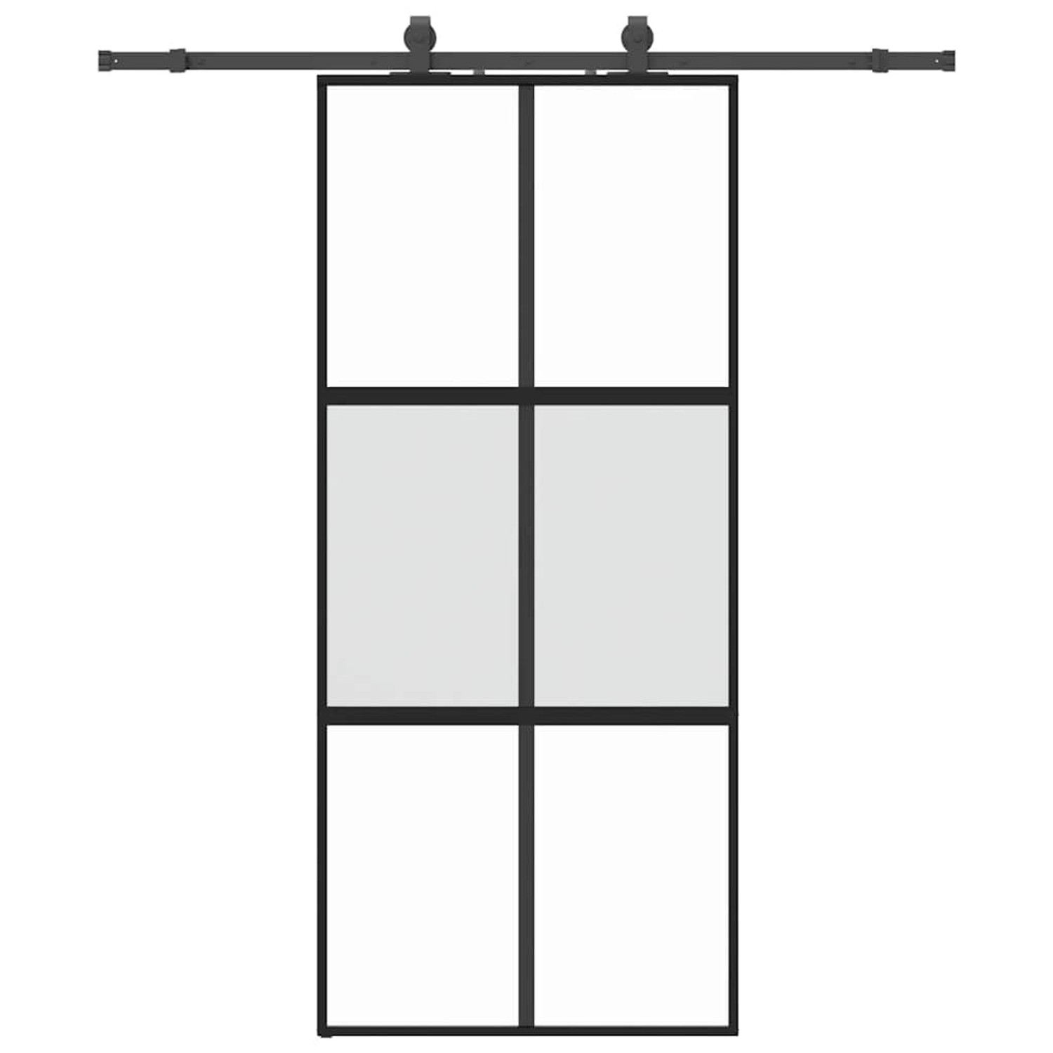 vidaXL Schiebetür mit Beschlag Schwarz 90x205 cm Hartglas 3375824 günstig online kaufen