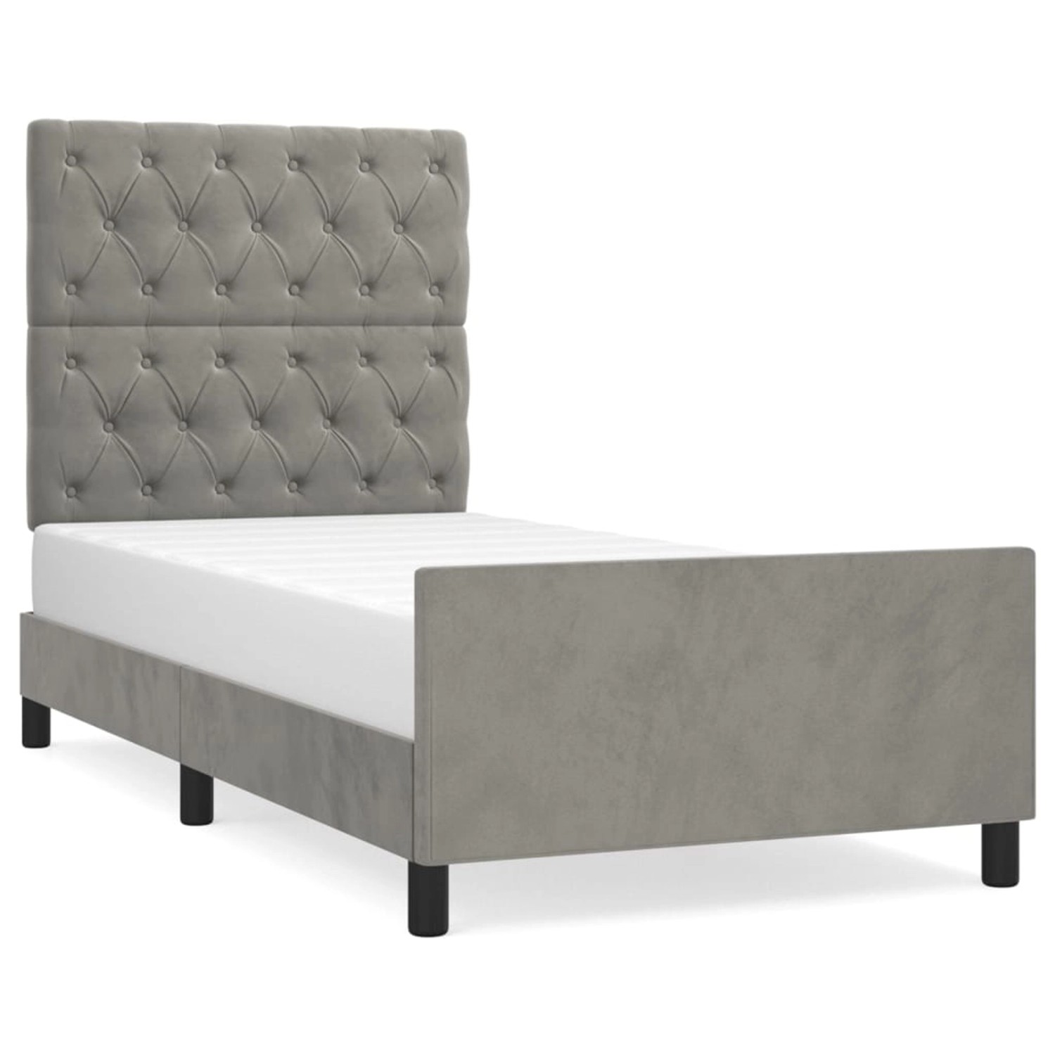 vidaXL Bettgestell ohne Matratze Hellgrau 80x200 cm Samt 3125904 günstig online kaufen
