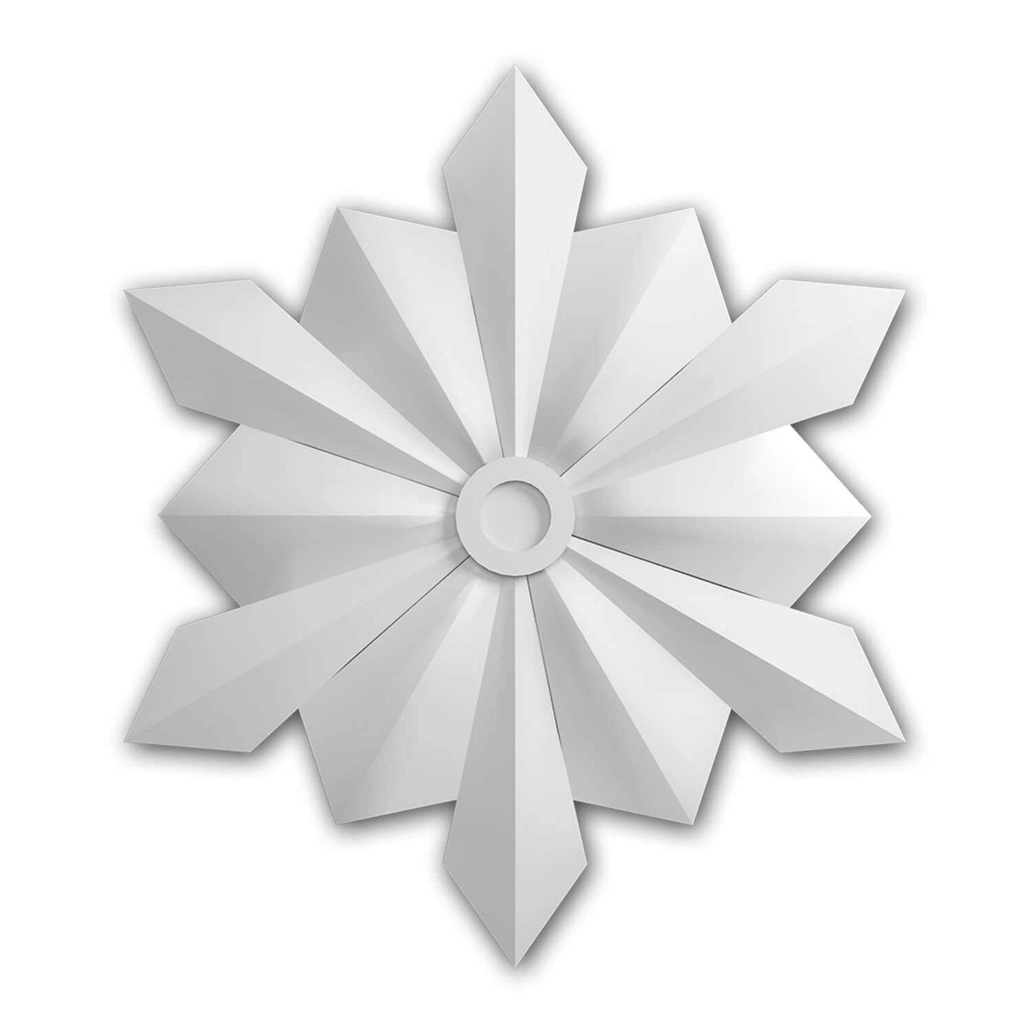 PROFHOME 156806 RoSette Medallion Zierelement 76 cm 76 cm x 76 cm x 3 cm Weiß