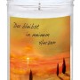 Motiv-Grablicht Ambrosius mit Abendrot-Motiv und Spruch, wetterfest für 5 Tage Brenndauer.