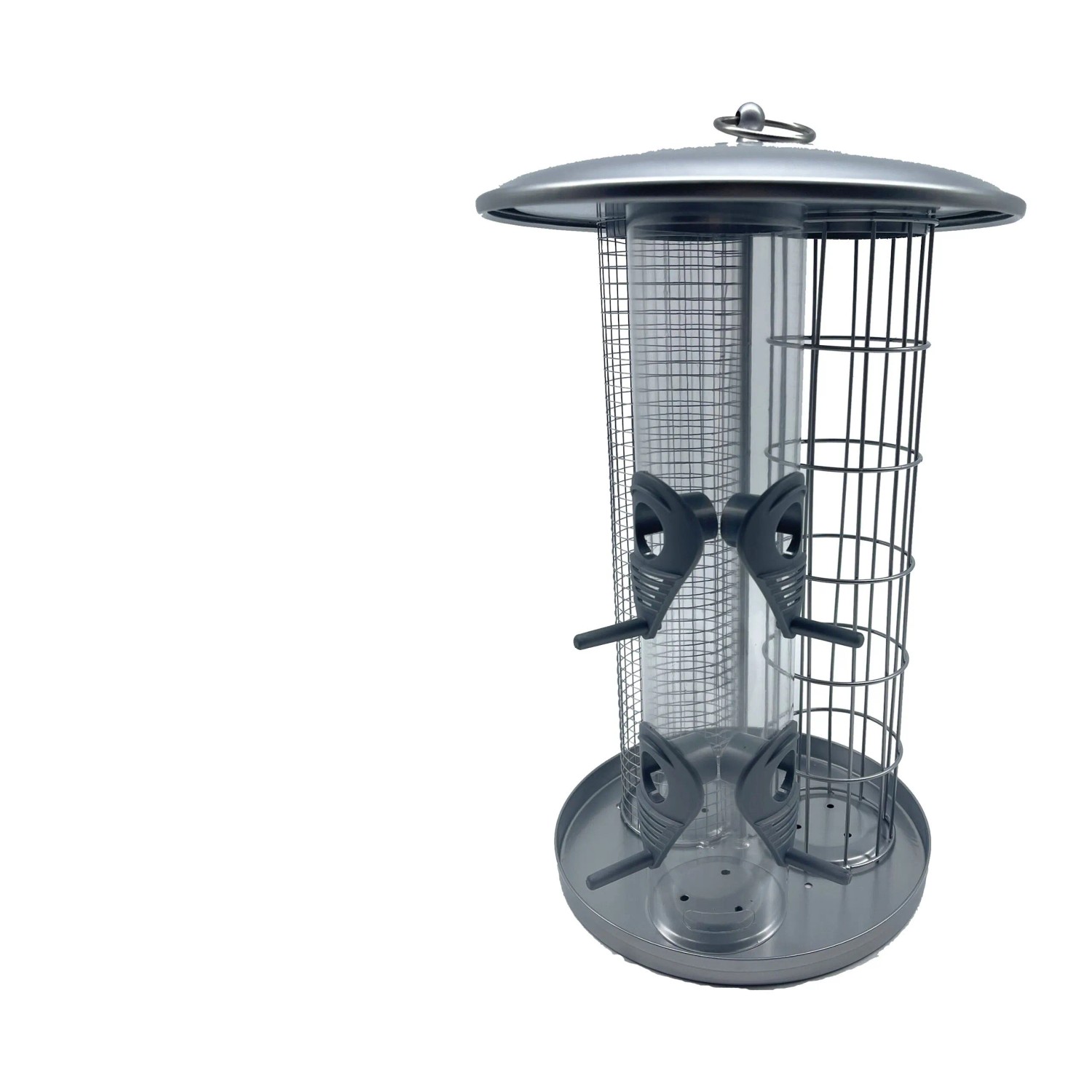 Relaxdays Vogelfutterstation Eisen Kunststoff Silber 3-in-1 Wetterfest Zum Aufhängen 34,5 cm x 21 cm 0,7 kg_5